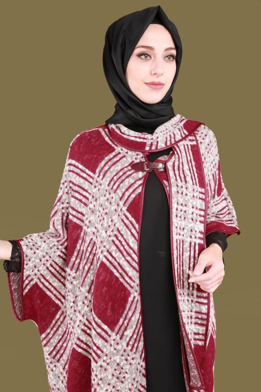 ملابس محجبات: البانشو لإطلالة شتوية دافئة وأنيقة