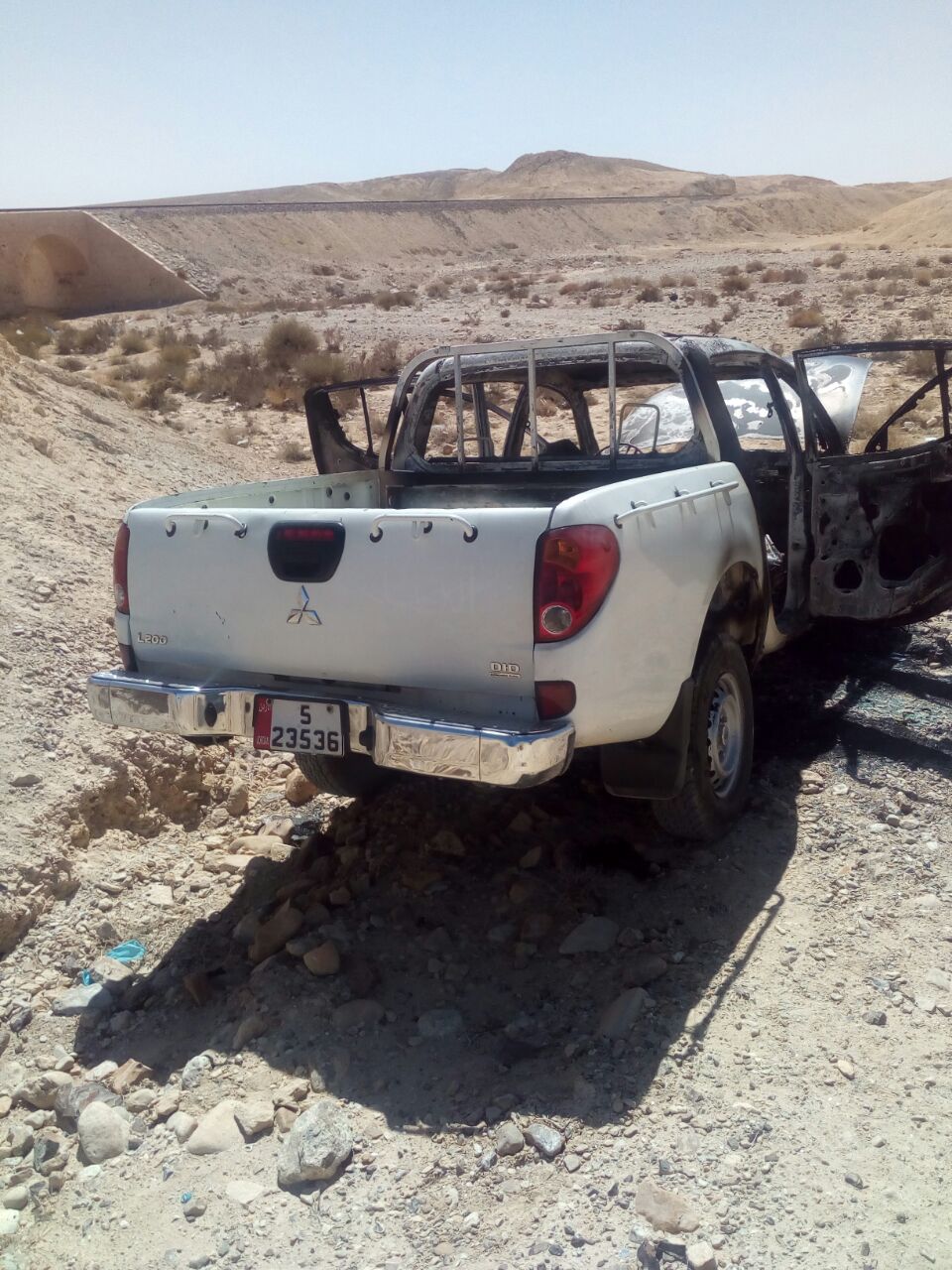 العثور على مركبة لـالزراعة بعد سرقتها وحرقها..... مصور