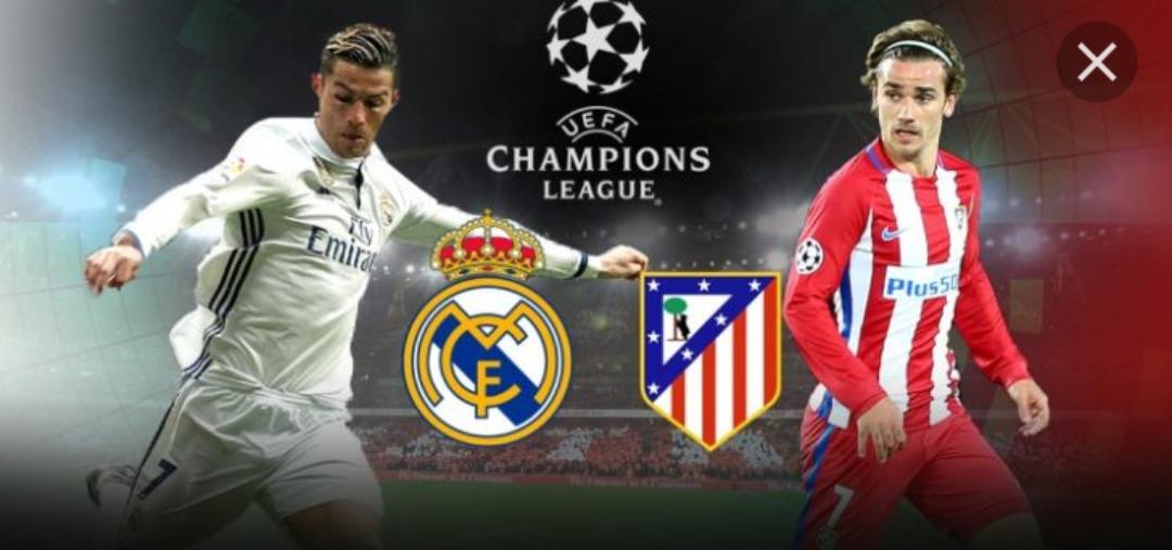 مشجعو برشلونة مع الريال في مباراة مع أتليتكو مدريد.