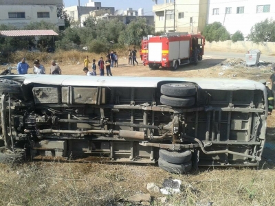 إصابة (23) شخصاً اثر حادث تدهور في محافظة الزرقاء