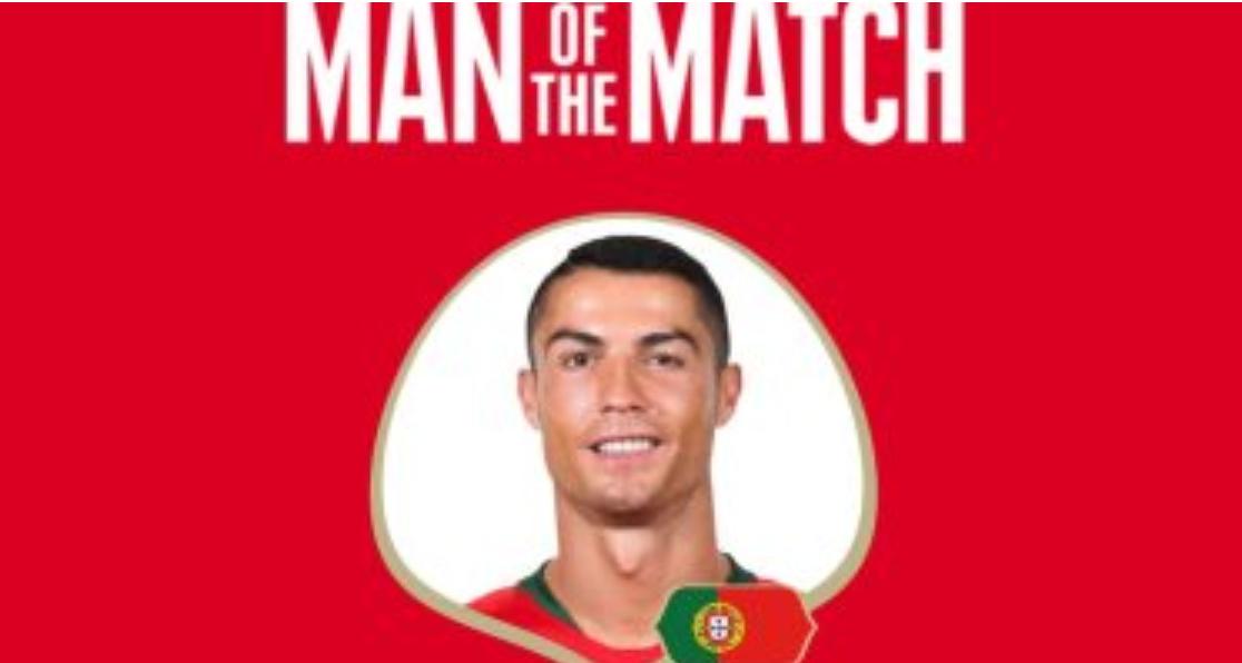 رونالدو أفضل لاعب فى مباراة البرتغال وإسبانيا بكأس العالم.