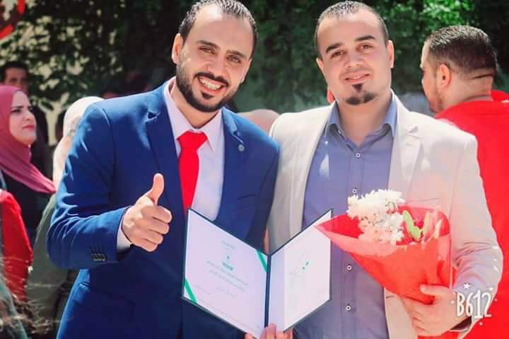 البكالوريوس من جامعة اليرموك لـ عامر بشارات الف مبروك.