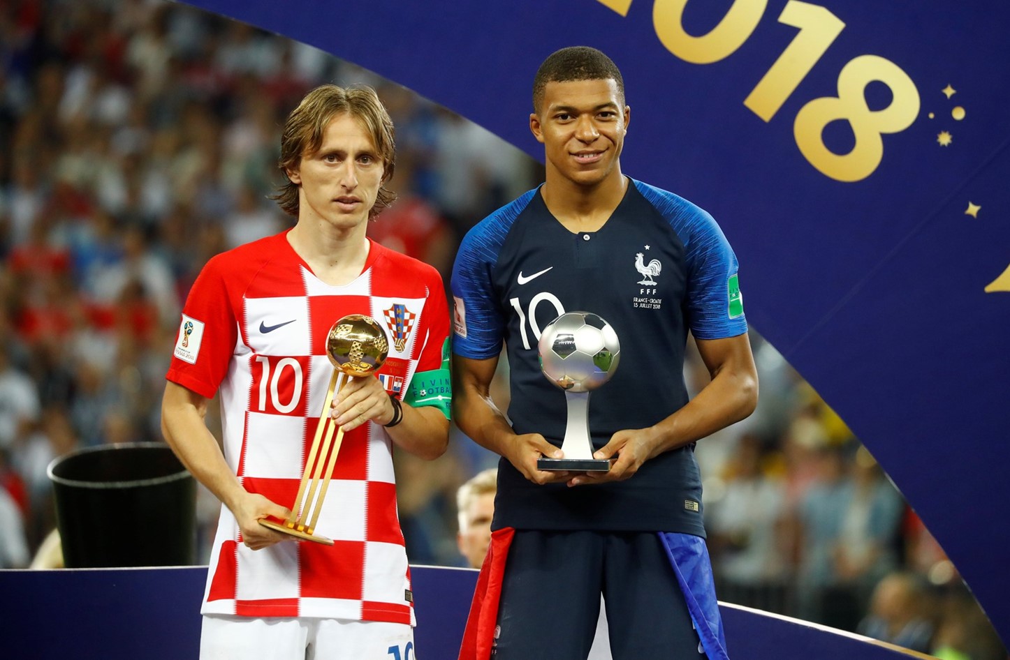 الفرنسي مبابي أفضل لاعب صاعد ومودريتش أفضل لاعب في كأس العالم.
