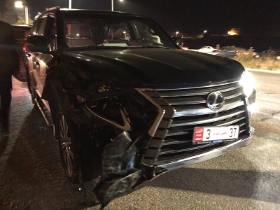 بالصور.... تعرض  النائب خالد ابو حسان  الى حادث سير على طريق اربد عمان