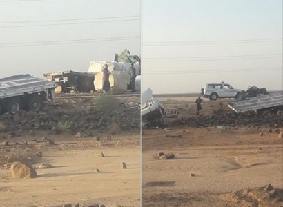 شاهد بالصور...وفاة شخص وإصابة اثنين آخرين اثر حادث تصادم بين شاحنتين في المفرق