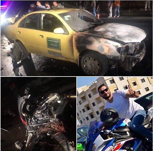 بالصور...وفاة الدراج  حماده يغمور  اثر حادث تصادم مروع على طريق المطار