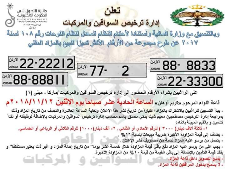 بالتفاصيل ... مزاد جديد لبيع أرقام المركبات الأكثر تميزاً