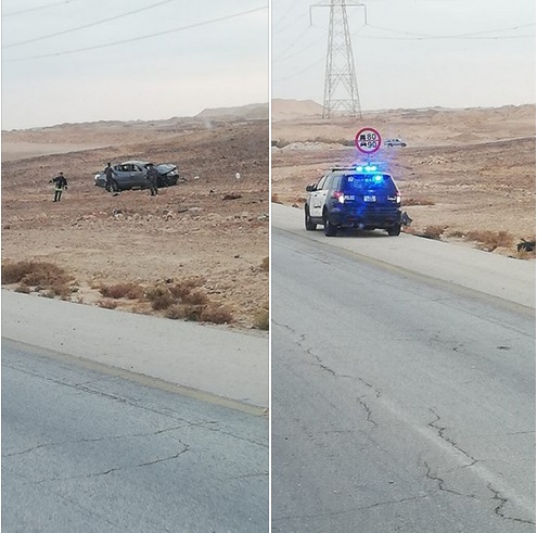 بالصور...وفاة شاب عشريني اثر تدهور مركبته على الطريق الخلفي في معان