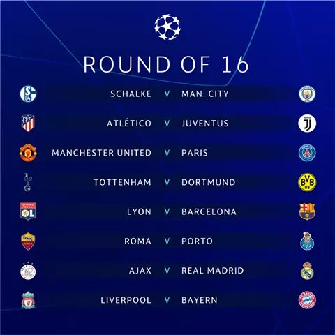 مواجهات نارية لنتائج قرعة دوري أبطال أوروبا 2019 مانشستر يونايتد ضد باريس سان جيرمان‎