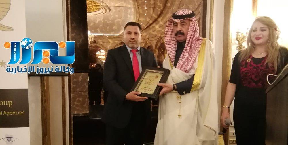 شاهد بالفيديو والصور ... مجموعة القلعة نيوز الاعلامية تكرم الشيخ فواز العبادي