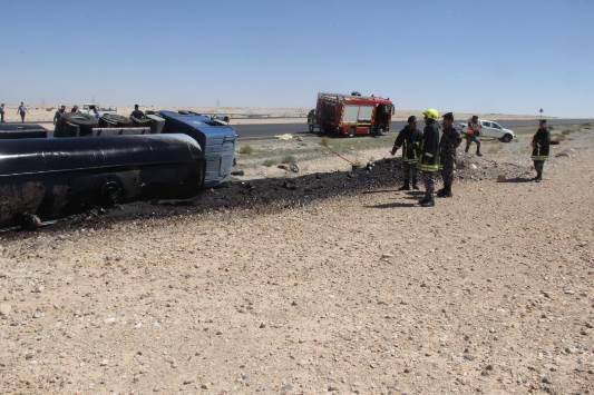 إصابة بتدهور صهريج نفطي في معان