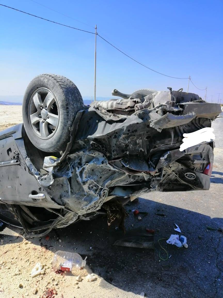 وفاة واصابة بليغة  اثر حادث تدهور لمركبة على شارع الاردن.. صور