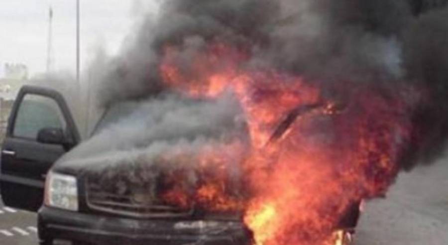 إخماد حريق مركبة في محافظة العاصمة