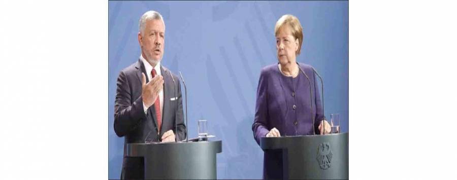 الملك: قلقــون بشــأن أي تصعيــد يحـول دون إطلاق مفاوضـات بين الفلسطينيين والإسرائيليين