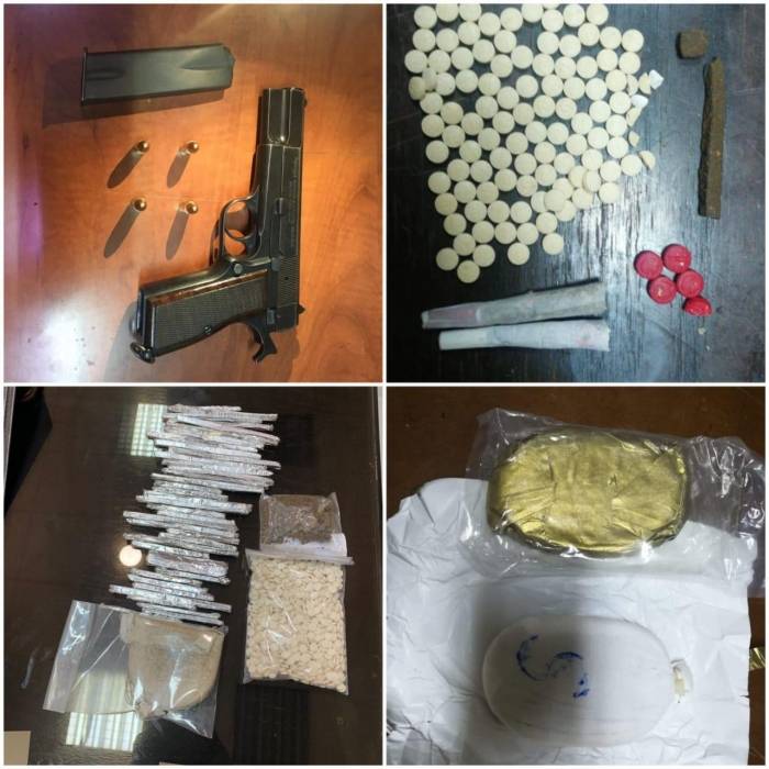 المخدرات تلقى القبض ٢٢ شخصا وبحوزتهم كميات كبيرة من المواد المخدرة وسبعة اسلحة نارية .