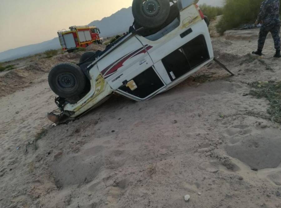 إصابة خمسة  أشخاص اثر حادث تدهور في تل الرمان  بالبلقاء