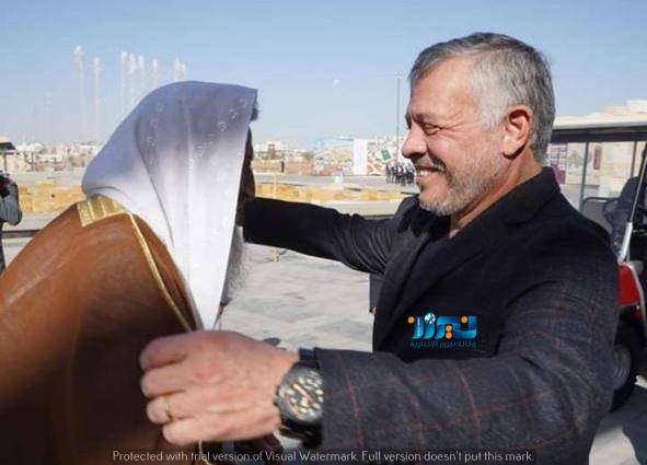 الشيخ عايش الحويان مع جلالة الملك عبد الله الثاني أثناء افتتاح حديقة الملك عبدالله الثاني.. صور