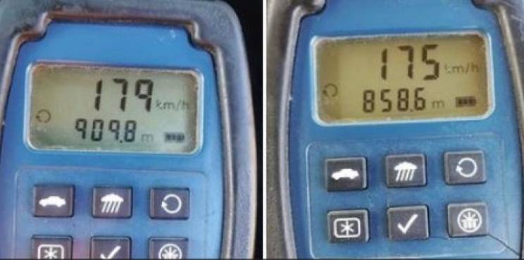 ضبط مخالفتي سرعة على طريق معان الصحراوي (179 175) كم  ساعة