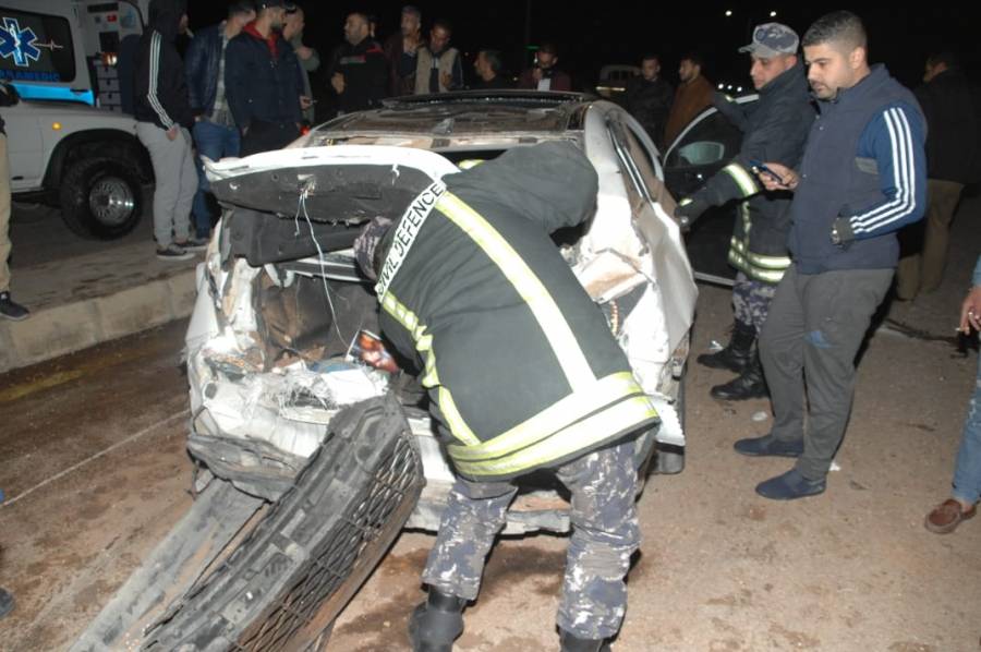 عاجل إصابة ثلاثة أشخاص اثر حادث تدهور في محافظة اربد