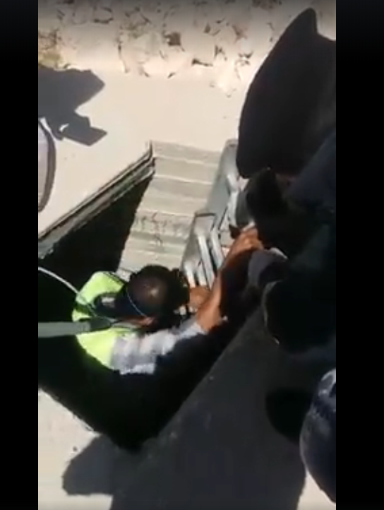 الدفاع المدني ينقذ كلبا وقع داخل بئر ماء فارغ في العاصمة