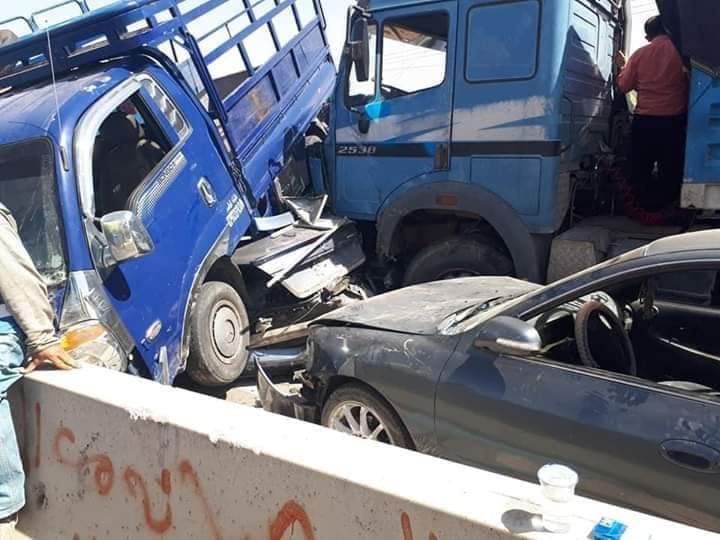 حادث سير مروع على الطريق الصحراوي  صور