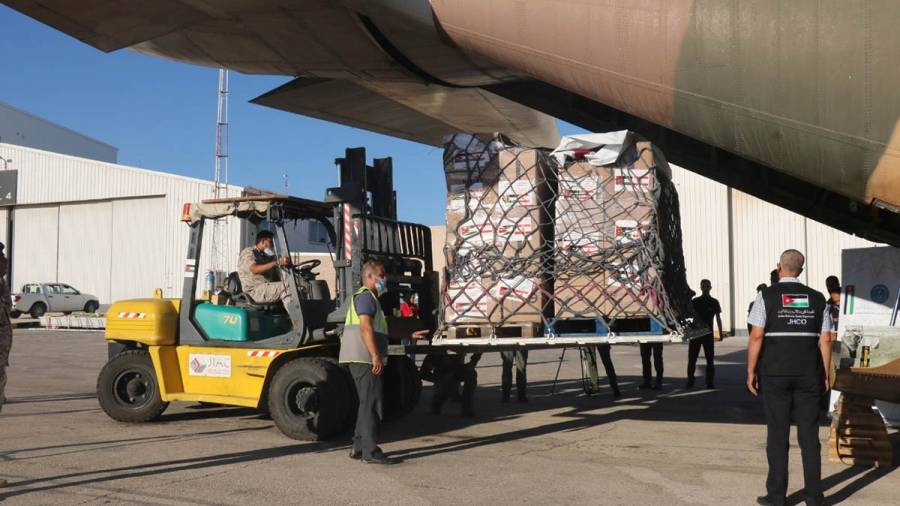 مغادرة طائرة مساعدات اردنية ثالثة الى لبنان