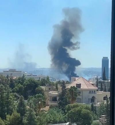 حريق أعشاب في العبدلي