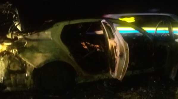 اشتعال مركبة في منطقة ضبعة