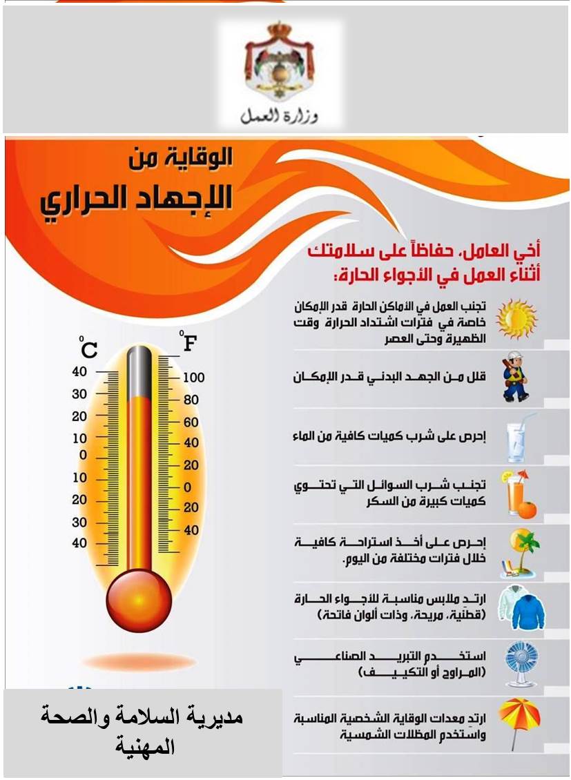 وزارة العمل تدعو إلى إتباع جملة من الإرشادات الوقائية خلال موجة الحر