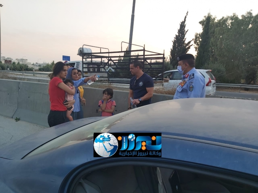 الحواتمة يطمئن على عائلة تعرضت لحادث سير على طريق المطار