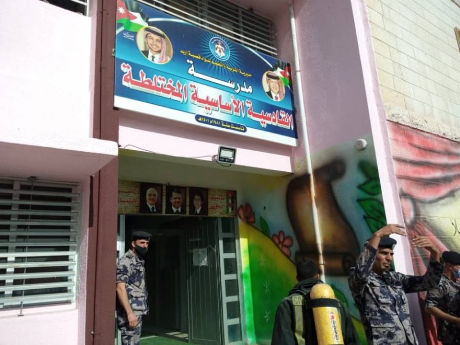 استجابة كوادر كهرباء اربد تحول دون اتساع نطاق حريق مدرسة القادسية