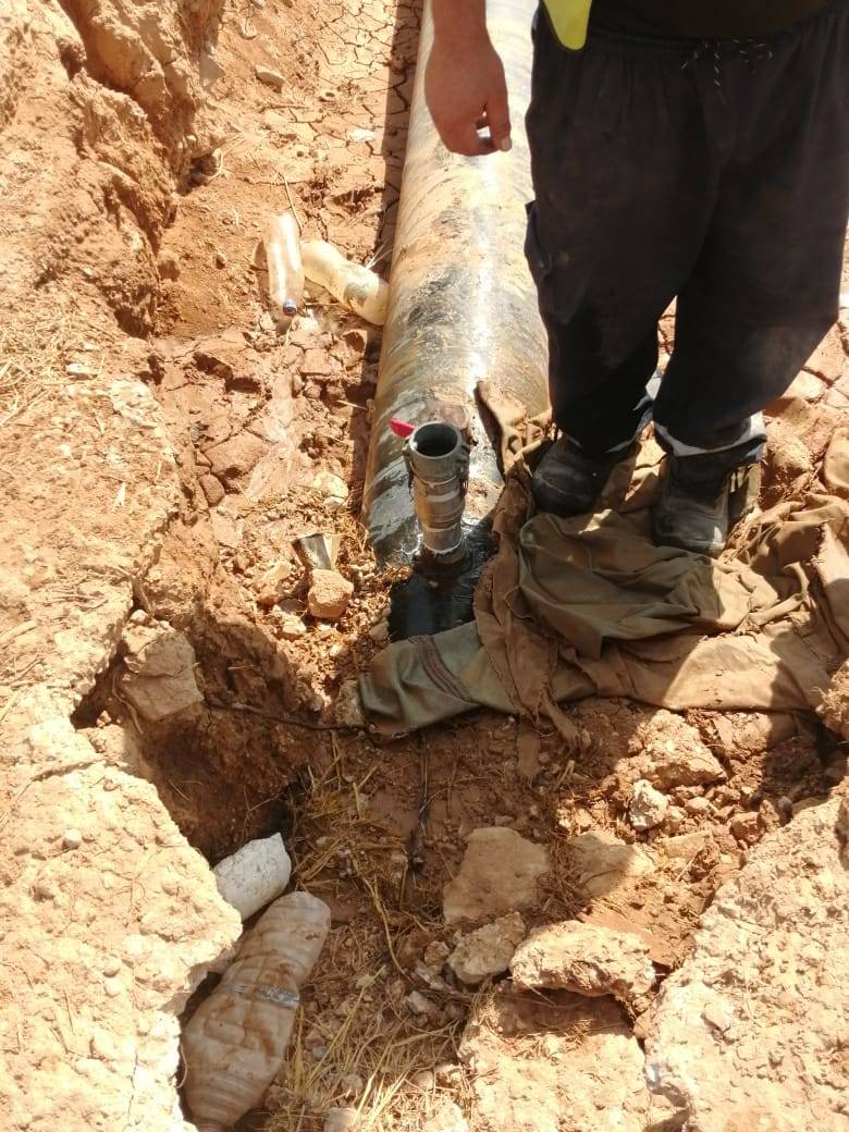 المياه : حملة امنية تضبط (4) اعتداءات على خطوط رئيسية في الموقر
