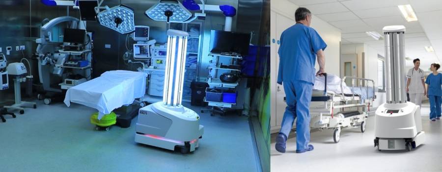 المستشفى التخصصي يستخدم أول روبوت آلي للتعقيم في الأردن UVDROBOT 360