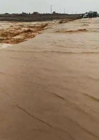إغلاق طريق البشرية الصفاوي بسبب غزارة الأمطار