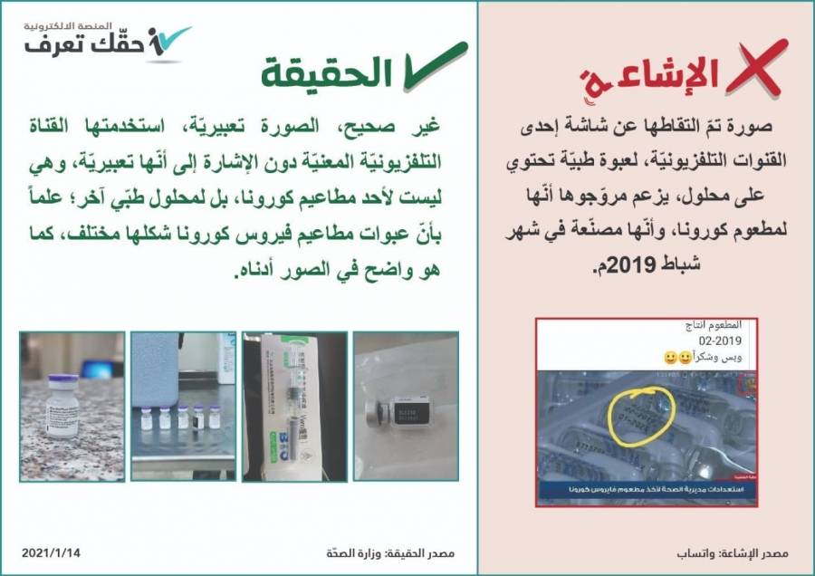 الحكومة: صورة اللقاح المتداولة تعبيرية