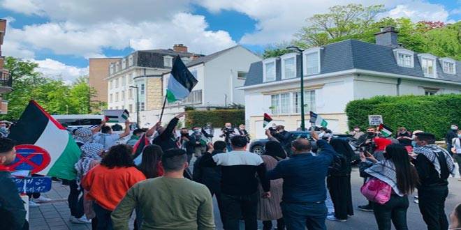 مظاهرة في بلجيكا تنديداً باعتداءات الاحتلال الإسرائيلي