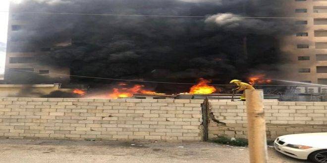 حريق كبير في فندق وسط بيروت