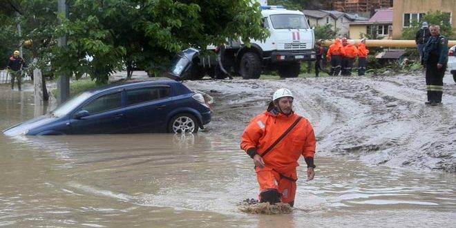 فيضانات تضرب مدينة سوتشي الروسية بعد هطل أمطار غزيرة