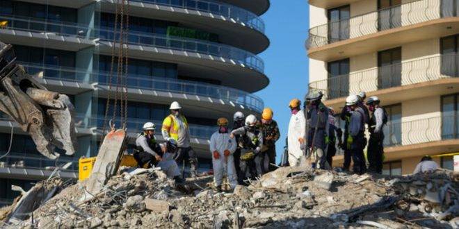 امريكيا.. ارتفاع حصيلة ضحايا المبنى المنكوب في فلوريدا إلى 60 شخصاً