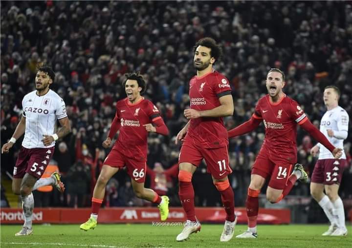 صلاح يقود ليفربول لتخطي أستون فيلا بشق الانفس