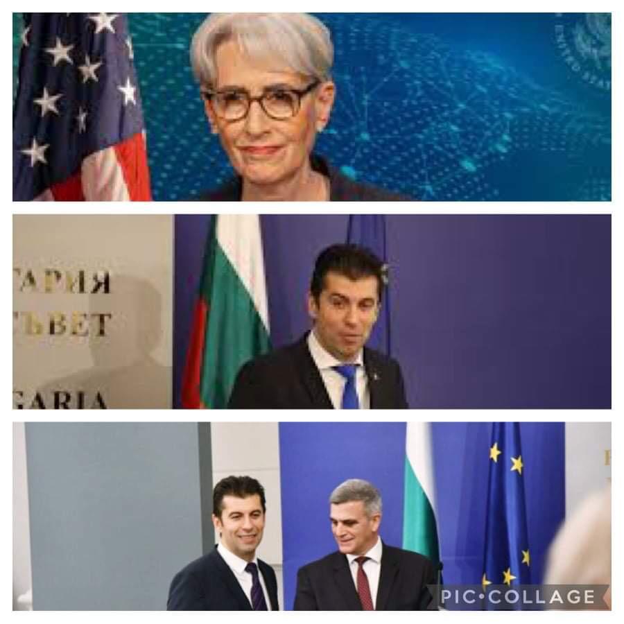 رئيس وزراء جمهورية بلغاريا السيد كيريل بيتكوف يتحدث في لقاء لنائبة وزيرة الخارجية الأمريكية ويندي شيرمان