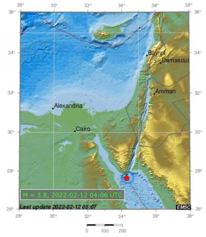زلزال بقوة 3.8 يضرب شمال البحر الأحمر .. وسيودان: بعيد عن الأردن