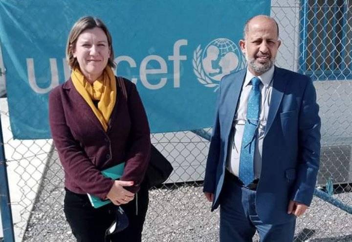 مدير  التربية والتعليم للواء البادية الشمالية الغربية يلتقي مديرة التعليم في منظمة اليونيسيف