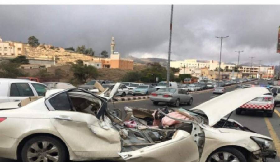 فيديو جديد لصدم 12 سيارة في السعودية