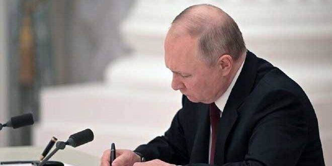 بوتين يوقع مرسوماً بشأن تدابير اقتصادية عقابية على دول أجنبية
