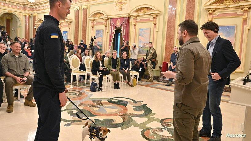 زيلينسكي يكرم كلبا