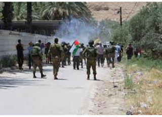 إصابات خلال قمع الاحتلال مسيرة ضد الاستيطان في الاغوار الشمالية