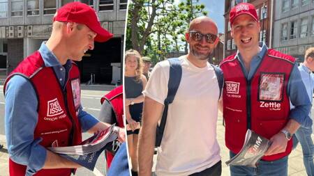 الأمير وليام يبيع المجلات في شوارع لندن...صور