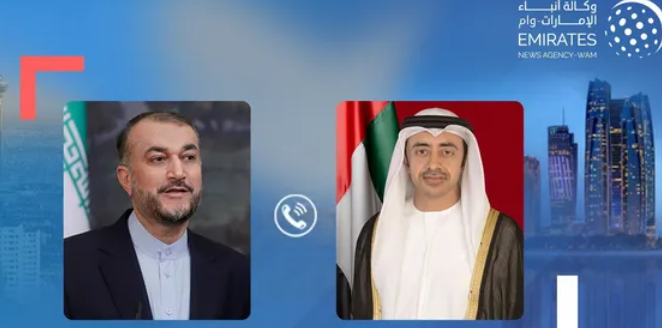 وزيرا خارجية الإمارات وإيران يبحثان التعاون المشترك