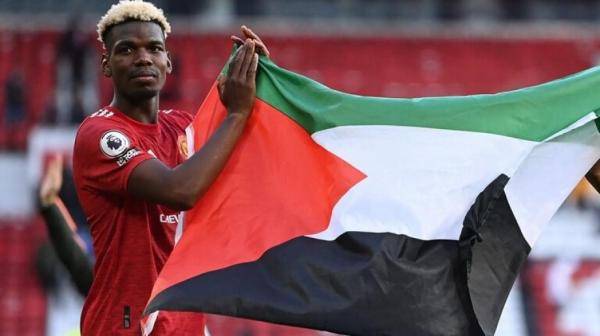 صورة اللاعب الفرنسي بوغبا يتضامن مع أطفال غزة
